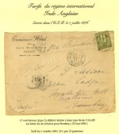 Càd CALAIS / N° 82 Sur Lettre 4 Ports Pour Bombay. 1894. - TB. - R. - Other & Unclassified