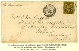 Càd T 18 BOULOGNE-S-MER / PAS-DE-CALAIS / N° 93 Sur Lettre Pour Bombay. 1881. - TB / SUP. - Andere & Zonder Classificatie