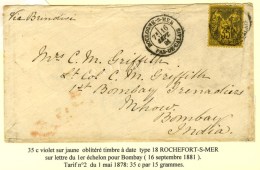 Càd T 18 BOULOGNE-S-MER / PAS-DE-CALAIS / N° 93 Sur Lettre Pour Bombay. 1881. - TB / SUP. - Other & Unclassified