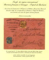 Càd ALGER / BOURSE / N° 90 + 94 Sur Lettre Recommandée 2 Ports Pour Tripoli De Barbarie. 1895. -... - Autres & Non Classés