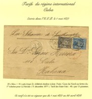 Càd PARIS / GARE DU NORD / N° 77 + 78 Sur Lettre Pour Cuba Au Tarif Des Etats Unis (tarif En Vigueur Du... - Other & Unclassified
