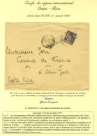 Càd PARIS / ETRANGER / N° 97 Sur Lettre En Franchise Partielle Pour San Jose De Costa Rica. Au Recto,... - Andere & Zonder Classificatie