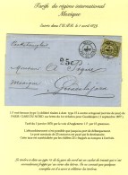 Càd PARIS / GARE DU NORD (centre Octogonal Du Service De Jour) / N° 72 Sur Lettre Pour Guadalajara, Taxe... - Other & Unclassified