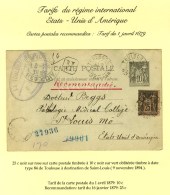 Càd TOULOUSE / Hte GARONNE Sur Entier 10c + N° 97 Recommandé Pour St Louis. 1894. - TB. - R. - Other & Unclassified