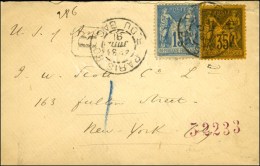 Càd PARIS / R. DU BAC / N° 90 + 93 Sur Lettre Recommandée Pour New York. 1891. - TB / SUP. - R. - Sonstige & Ohne Zuordnung