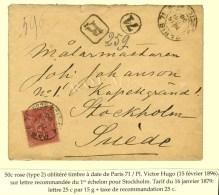 Càd PARIS 71 / PL. VICTOR HUGO  / N° 98 Sur Lettre Recommandée Pour Stockholm. 1896. - TB / SUP.... - Autres & Non Classés