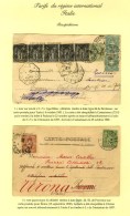 Lots De 2 Cartes Postales Pour L'Italie Réexpédiées Avec 2 Timbres Poste Italiens. - TB. - Autres & Non Classés