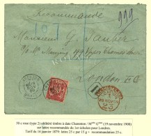 Càd CHARENTON / Msins Graux / N° 98 Sur Lettre Recommandée Pour Londres. 1900. - SUP. - R. - Other & Unclassified