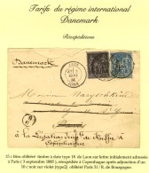 Càd LAON / AISNE / N° 90 Sur Lettre Pour Paris Réexpédié à Copenhague Avec... - Autres & Non Classés