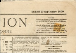 Oblitération Typo / N° 86 Sur Journal Entier L'Union. 1879. - TB / SUP. - R. - 1876-1878 Sage (Typ I)