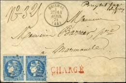 GC 2301 / N° 46 Paire Belles Marges Càd T 16 MEILHAN (45) Sur Lettre Chargée Pour Marmande. Au... - 1870 Bordeaux Printing