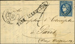 PC Du GC 1 / N° 46 Bleu Foncé, Belles Marges Càd T 17 ABBEVILLE (76) 18 MARS 71 Sur Lettre Pour... - 1870 Bordeaux Printing