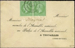 Càd / N° 35 Paire Sur Lettre Adressée Au Palais De L'Assemblée Nationale à... - 1863-1870 Napoleon III With Laurels