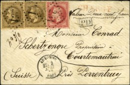 GC 251 / N° 30 (2) + 32 Càd T 16 AUXONNE (20) Sur Lettre Chargée Pour La Suisse. 1872. - TB /... - 1863-1870 Napoléon III. Laure