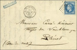 GC 2609 / N° 29 Càd T 15 NAPOLÉONVILLE (54) + Griffe Bleue Napoléonville Sur Lettre Avec... - 1863-1870 Napoléon III. Laure