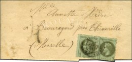 Càd T 17 TOULOUSE (30) / N° 25 Paire Sur Bande D'imprimé Pour Thionville (Moselle), Au Recto Taxe... - 1863-1870 Napoleon III With Laurels