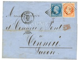 PC 3710 / N° 14 + N° 16 Càd T 15 ALGER / ALGÉRIE Sur Lettre Pour Annecy (Etats Sarde). Au... - 1853-1860 Napoléon III