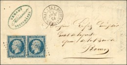 PC 2243 / N° 15 Paire Càd T 15 NEUFCHATEL-EN-BRAY (74) Sur Lettres 2 Ports Pour Rouen. 1854. - TB / SUP.... - 1853-1860 Napoleon III