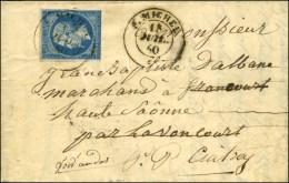 Càd Sarde S MICHEL * / N° 14 (leg Def) Sur Lettre Avec Texte Daté De Valloire Le 17 Juillet 1860... - 1853-1860 Napoleon III