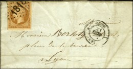 Essai De GC 1818 Bâton / N° 13 Type 2, Càd A LYON A (68) 21 FEVR. 62 Sur Lettre Locale.... - 1853-1860 Napoleon III