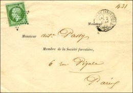 Etoile / N° 12 Càd LETTRE AFFie DE PARIS POUR PARIS Sur Lettre Locale. 1855. - TB / SUP. - 1853-1860 Napoléon III.