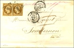 PC 1102 / N° 9 (superbes Marges) Càd T 15 DIJON 19 OCT. 50 Sur Lettre Insuffisamment Affranchie Pour... - 1852 Louis-Napoléon