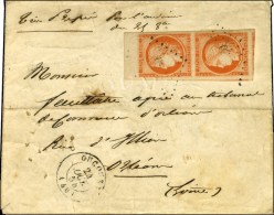 PC 2350 / N° 4 Paire Grand Bdf Et Marges Superbes Càd T 15 OUCQUES (40) 24 OCT. 54 Sur Lettre 3 Ports... - 1849-1850 Ceres