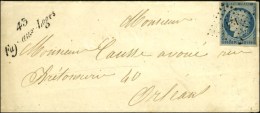 PC 1245 / N° 4 (pd) Cursive 43 / Fay-aux-Loges Sur Lettre Avec Texte En Liaison Directe Avec Orléans.... - 1849-1850 Ceres