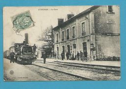 CPA Beau Plan Locomotive Chemin De Fer Train En Gare De LUSIGNAN 86 - Lusignan