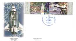 Armenien / Armenie / Armenia Karabakh 2011, 30th Ann. Of The First Flight Of Space Shuttle Columbia, Imperf. Set - FDC - Asien