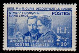 India-Francese-0004 - 1938: P. E M. Curie (+) LH - Privo Di Difetti Occulti. - Neufs