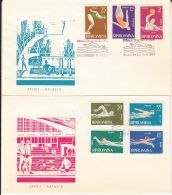 61607- SWIMMING, WATER POLO, SPORTS, COVER FDC, 2X, 1963, ROMANIA - Schwimmen