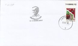 5303FM- ATATURK WEEK, SPECIAL POSTMARK ON COVER, ENVIRONEMENT PROTECTION STAMP, 2010, TURKEY - Brieven En Documenten