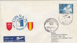 61651- SPAIN'75 INTERNATIONAL PHILATELIC EXHIBITION, MADRID, SPECIAL COVER, 1975, TURKEY - Lettres & Documents