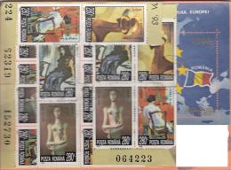 61677- ART, PAINTINGS, SCULPTURE, EUROPEAN UNION, STAMPS ON CONFIRMATION OF RECEIPT, 1995, ROMANIA - Briefe U. Dokumente