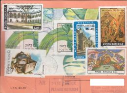 61678- MONASTERY, WATERMILL, ICONS, POSTAL PALACE, ENVIRONEMENT PROTECTION, STAMPS ON CONFIRMATION OF RECEIPT, 1995, ROM - Briefe U. Dokumente