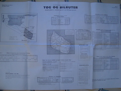 TOG OG BILRUTER. BORNHOLM ISLAND TO MAINLAND & SWEDEN / RONNE – NEKSO - DENMARK 1959. TRAIN BUS & BOAT SCHEDULES. - Eisenbahnverkehr