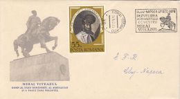 5310FM- PRINCE MICHAEL THE BRAVE OF ROMANIA, CLUJ NAPOCA STATUE, SPECIAL COVER, 1976, ROMANIA - Briefe U. Dokumente