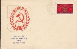 5312FM- ROMANIAN COMMUNIST PARTY ANNIVERSARY, SPECIAL COVER, 1971, ROMANIA - Lettres & Documents