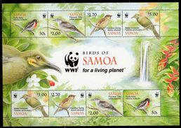 Samoa 2009 WWF Endangered Species Land Birds MS, MNH, SG MS1223 - Samoa