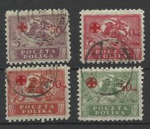 Pologne Poland  Timbres Oblitérés YT 231/234 Croix Rouge Chevaux  Polen Polska - Oblitérés