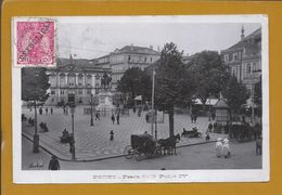 Postcard Place Of D. Pedro IV,in Porto,circulated In 1912 With Stamp D. Manuel II With Overload 'Republic'.Horse Trolley - Porto