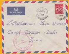1960 - Enveloppe En Franchise Militaire (t. Français) De Majunga, Madagascar Vers Besançon - 1er Régiment Malgache - Storia Postale