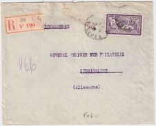 1927, Perforee En 3 Fr. Seul Au Tarif !! , Lettre Reccom , #8317 - Lettres & Documents