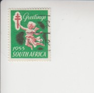 Zuid-Afrika Kerstvignetten Jaar 1953 Gestempeld Engels - Ohne Zuordnung