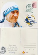 India  2016  Cannonization OF  Saint Mother Teresa  ALLAHABAD  Stamped   Post Card #  92993  Inde Indien - Mère Teresa