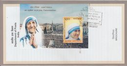 India  2016  Cannonization OF  Saint Mother Teresa   M/S  On Brochure #  92980  Inde Indien - Mère Teresa