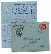 1936 - ENVELOPPE (+ CORRESPONDANCE ILLUSTREE) Du 2° BATAILLON DE CHASSEURS A PIED De MULHOUSE - TYPE PAIX - Militaire Stempels Vanaf 1900 (buiten De Oorlog)