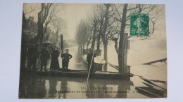ILE ST DENIS 93 152 Inondations Janvier 1910 Quai Moulin CPA Postcard Animee - L'Ile Saint Denis