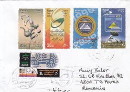 61897- SOCCER, SCIENCE, NICE FRANKING, STAMPS ON COVER, 2005, EGYPT - Cartas & Documentos